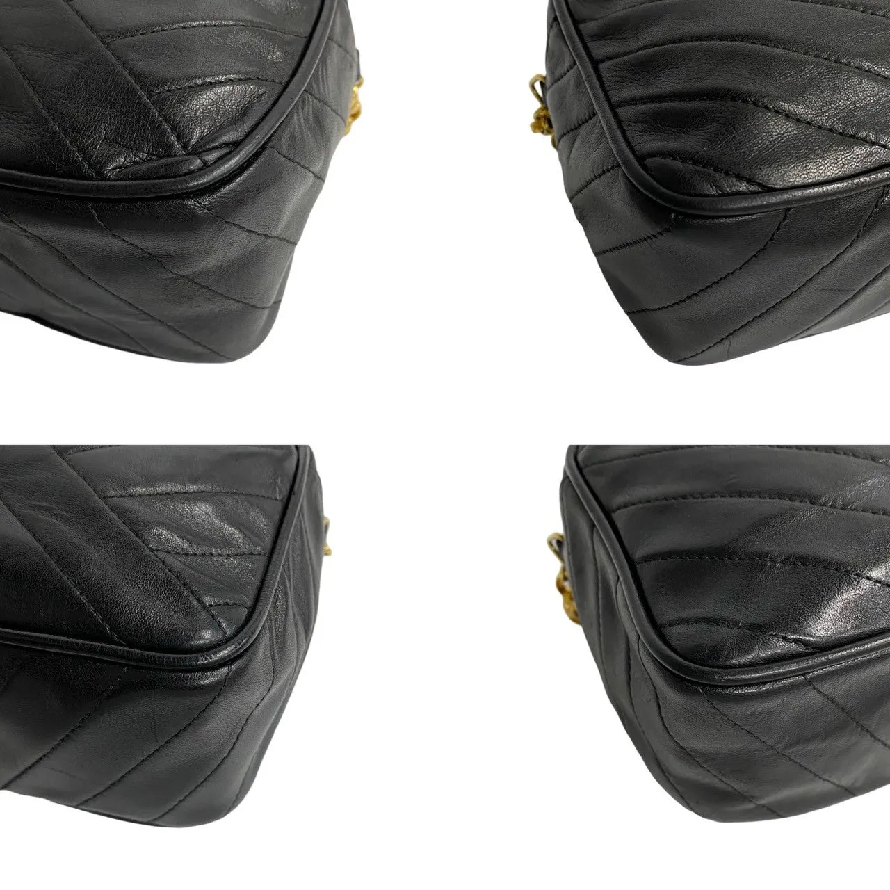 CHANEL Shoulder Bag lambskin black Matrasse