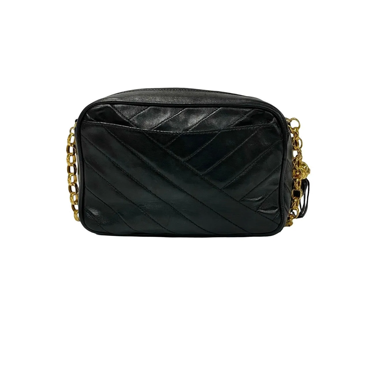 CHANEL Shoulder Bag lambskin black Matrasse