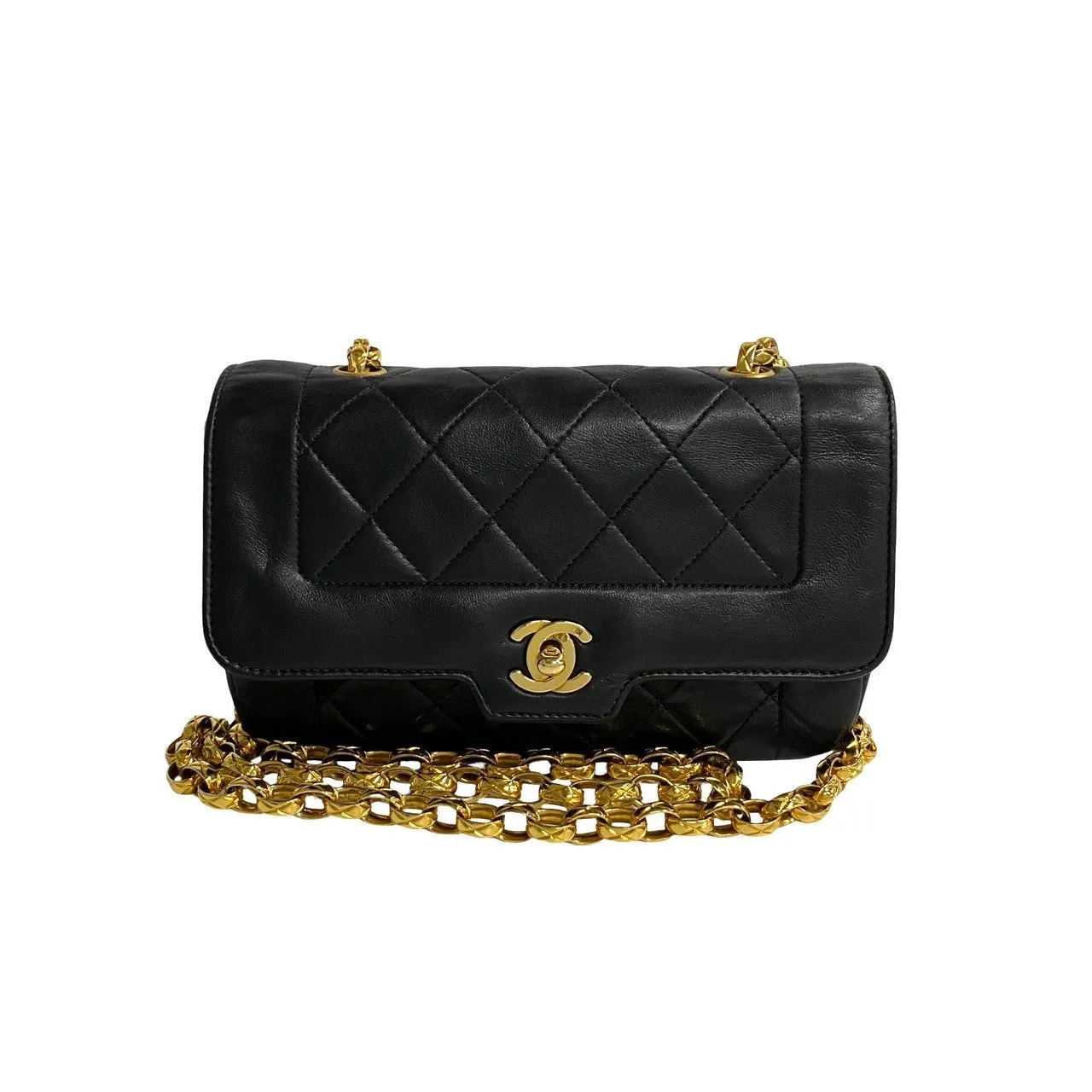 CHANEL Shoulder Bag lambskin black Matrasse