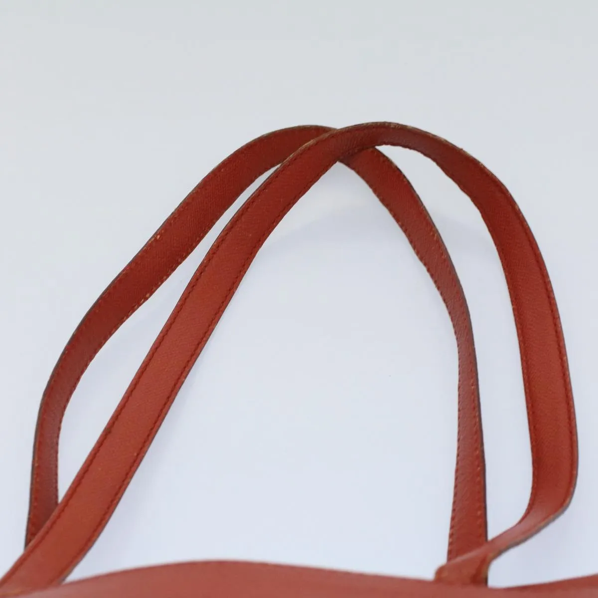 CHANEL Shoulder Bag Leather Orange CC Auth bs8843