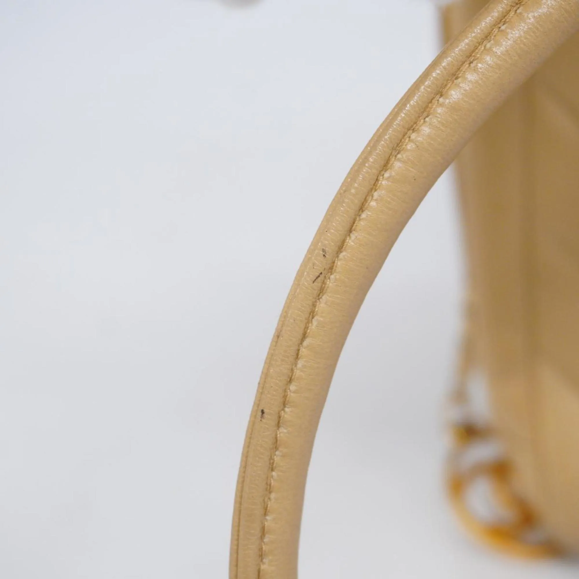Chanel Shoulder Bag V Stitch Lambskin Beige Women's