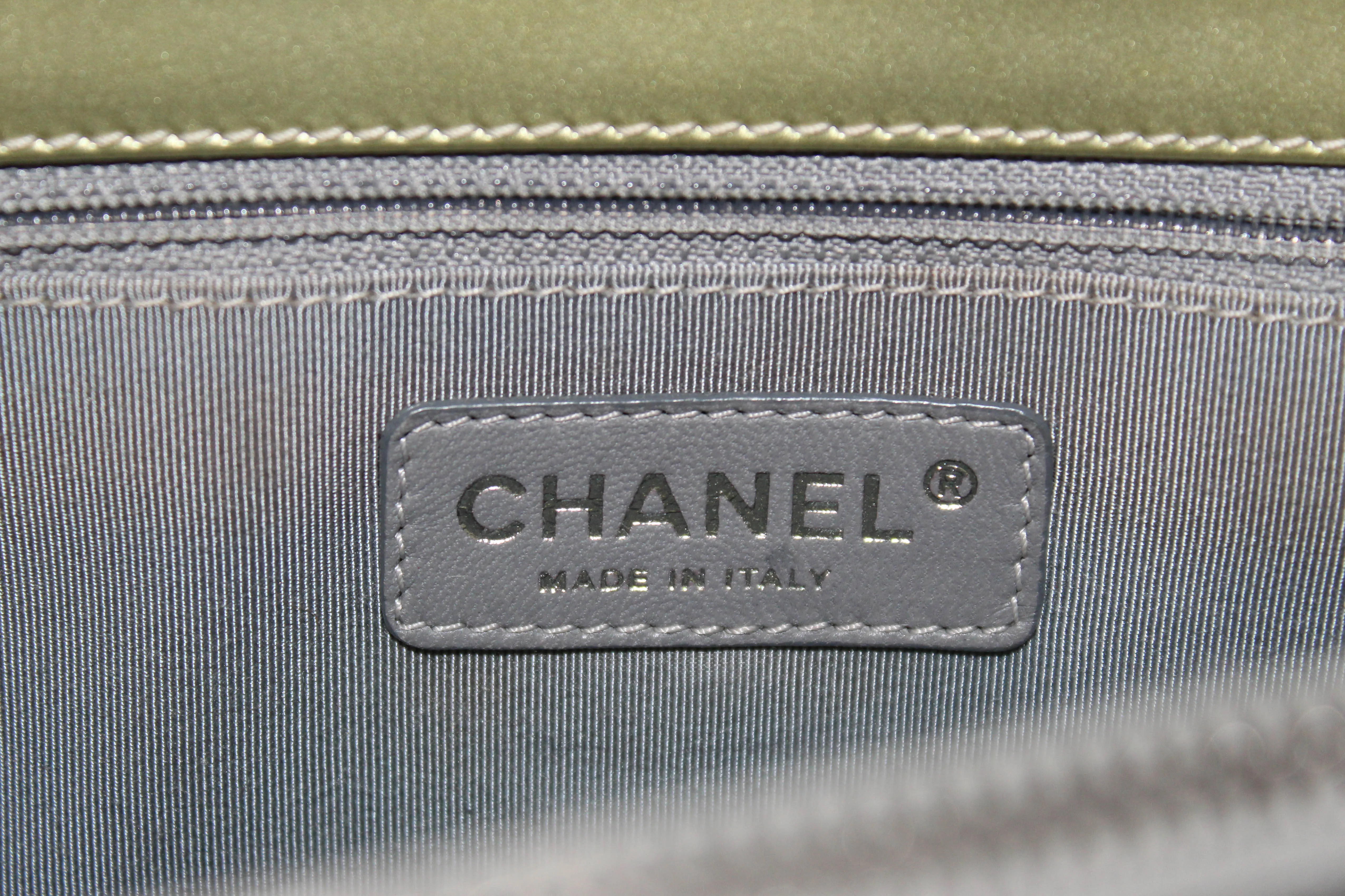 Chanel Silver Patent Quilted Leather Large Grand Shopping Tote Shoulder Bag