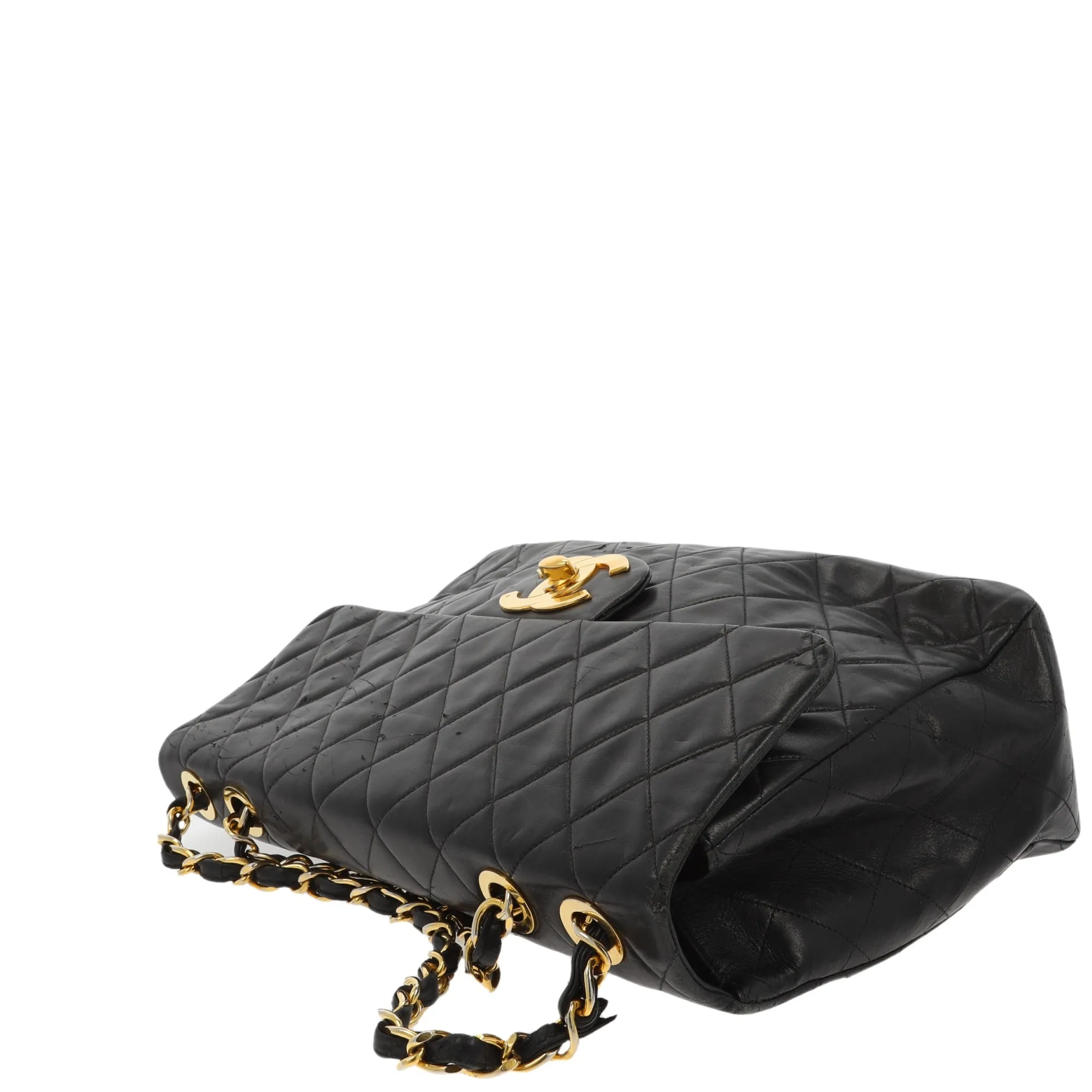 CHANEL Timeless/Classique Maxi Shoulder Bag in Black Leather