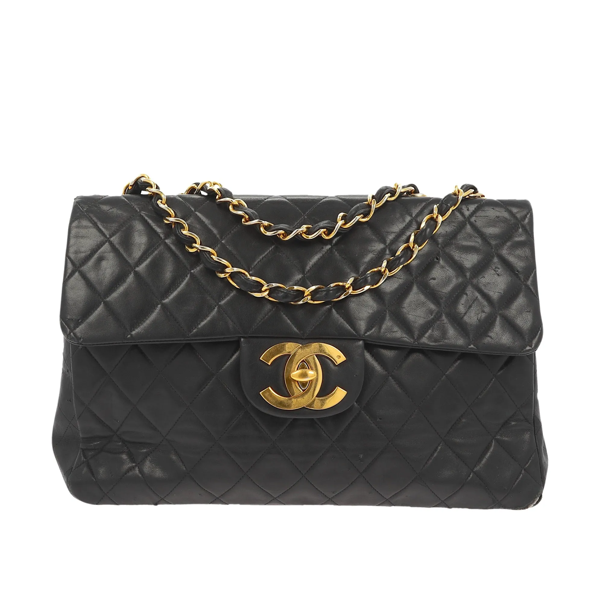 CHANEL Timeless/Classique Maxi Shoulder Bag in Black Leather