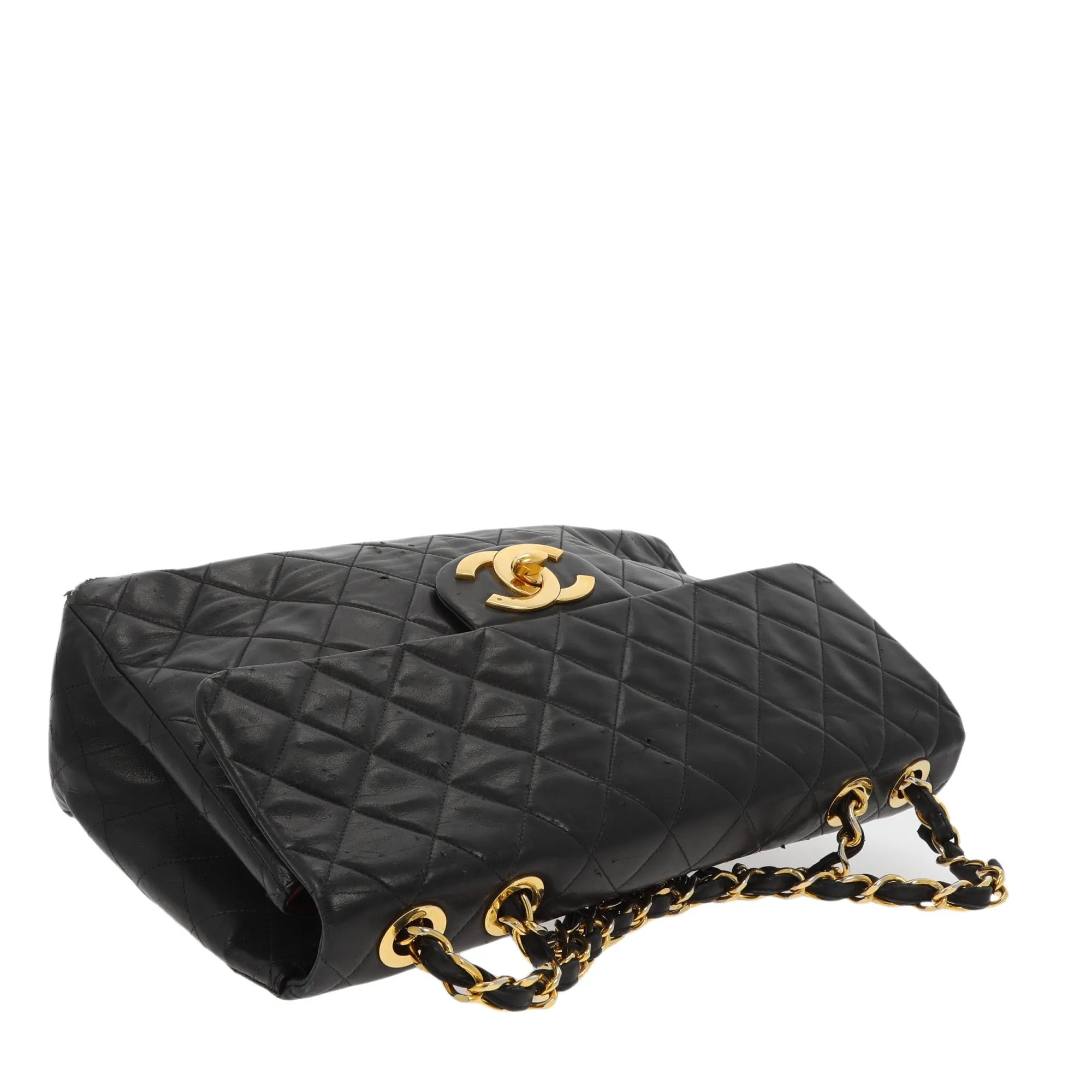 CHANEL Timeless/Classique Maxi Shoulder Bag in Black Leather