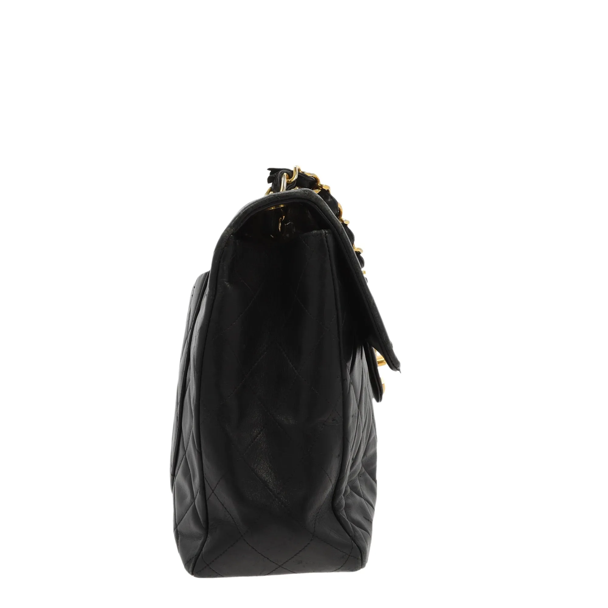 CHANEL Timeless/Classique Maxi Shoulder Bag in Black Leather
