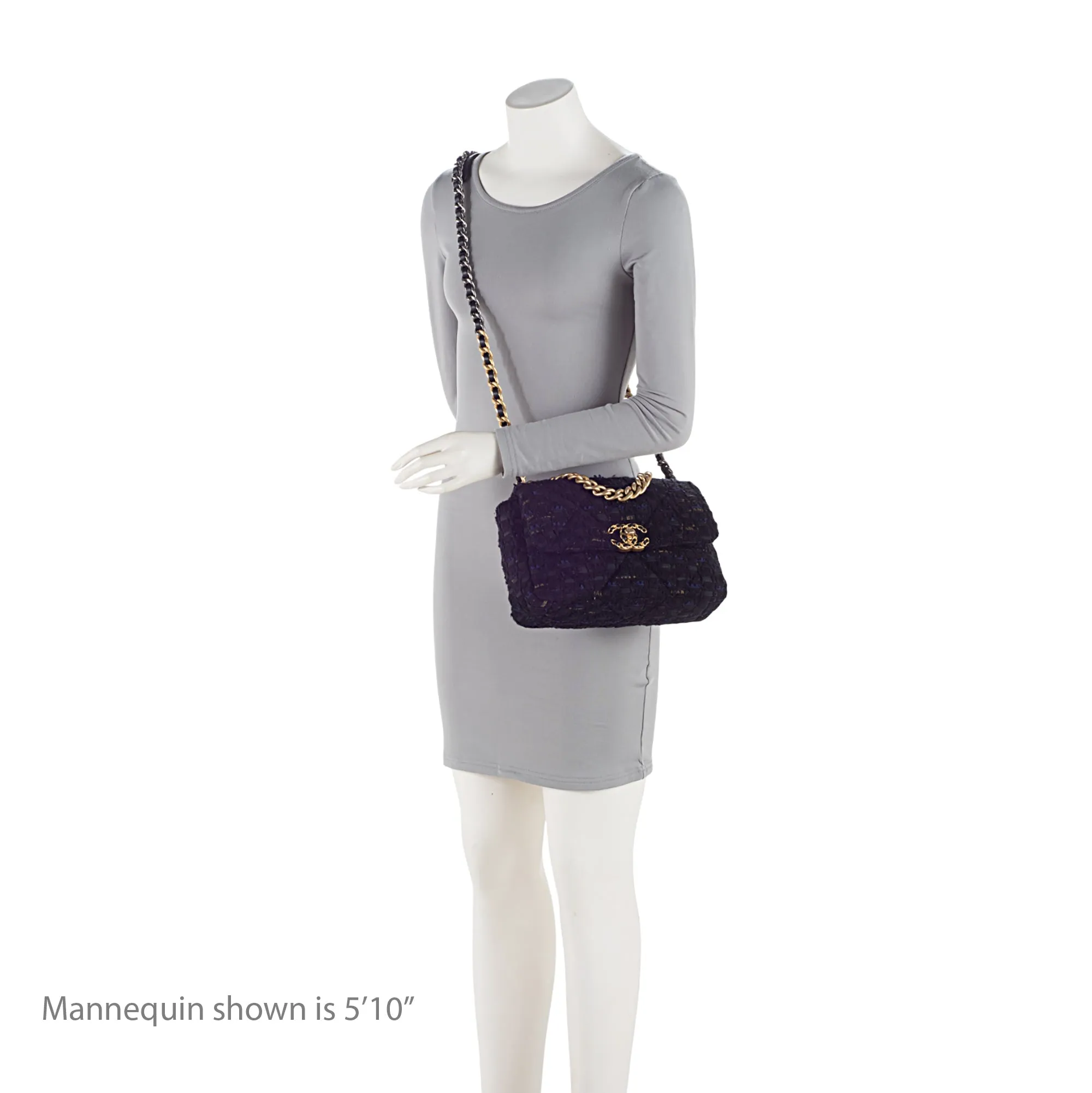 Chanel Tweed Ribbon 19 Medium Flap Shoulder Bag (SHF-xjNEFu)