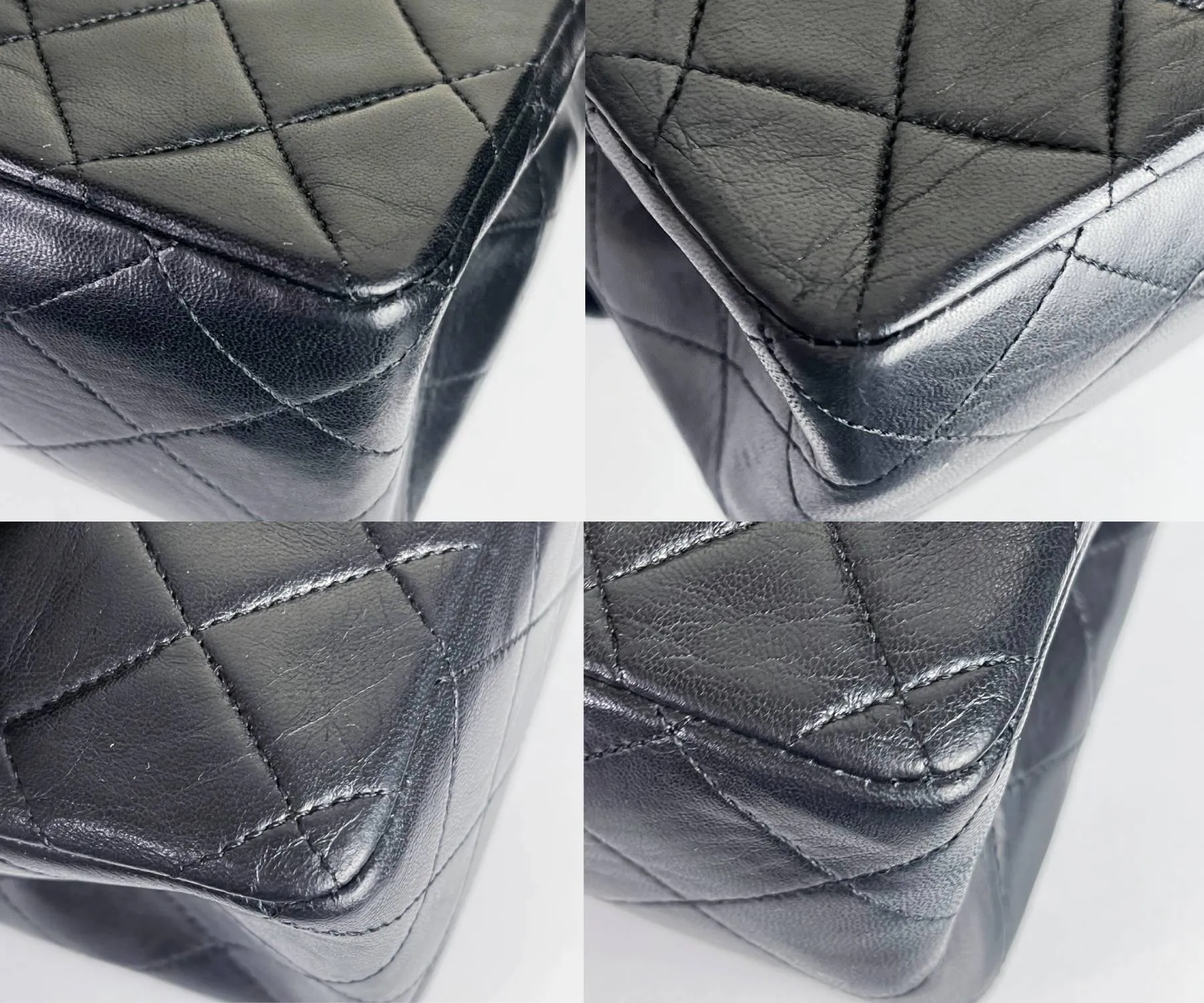 CHANEL Vintage Classic Timeless Double Flap Lambskin 10" Shoulder Bag .