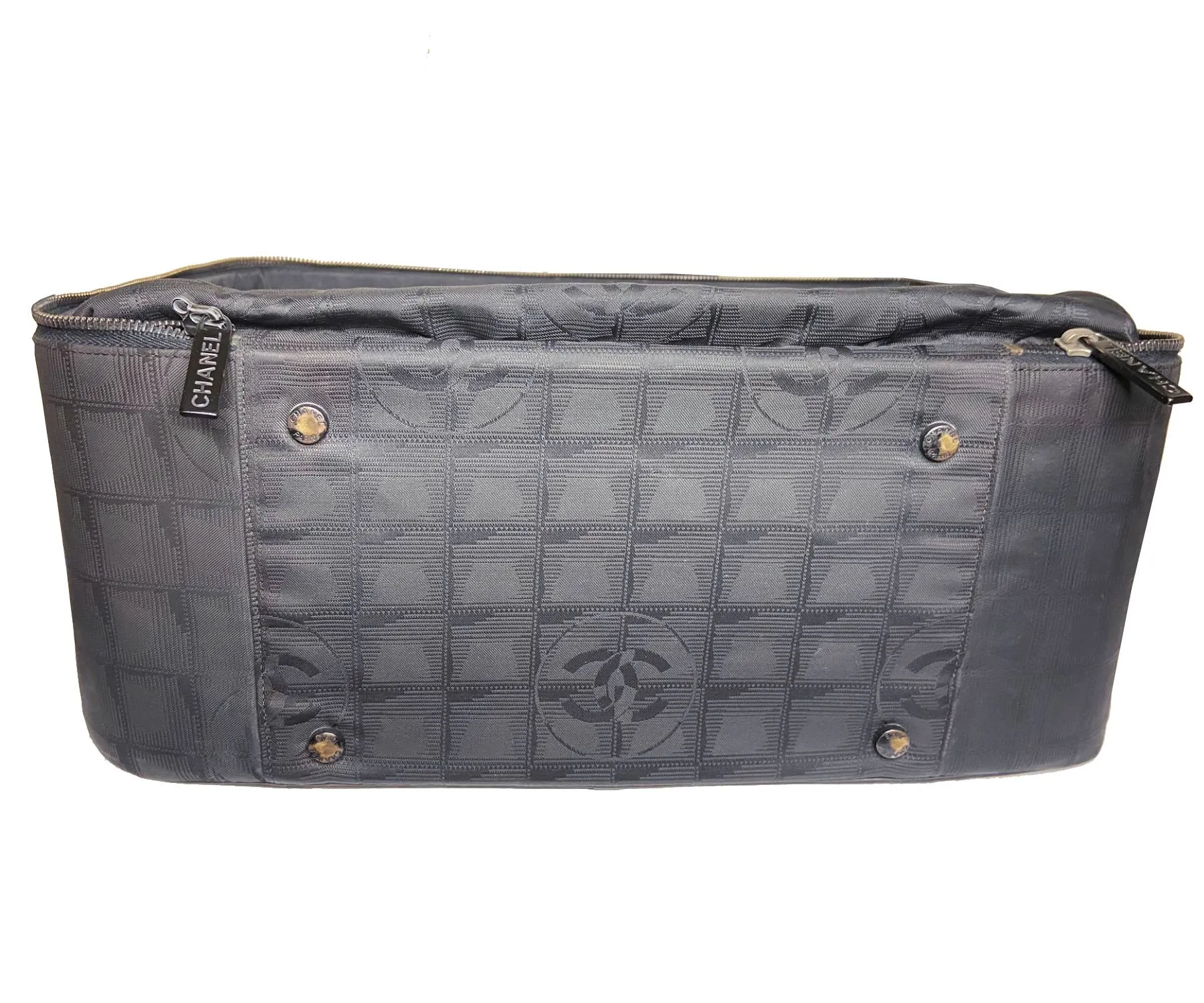 CHANEL Vintage Fabric Travel Handcarry Case Shoulder Bag