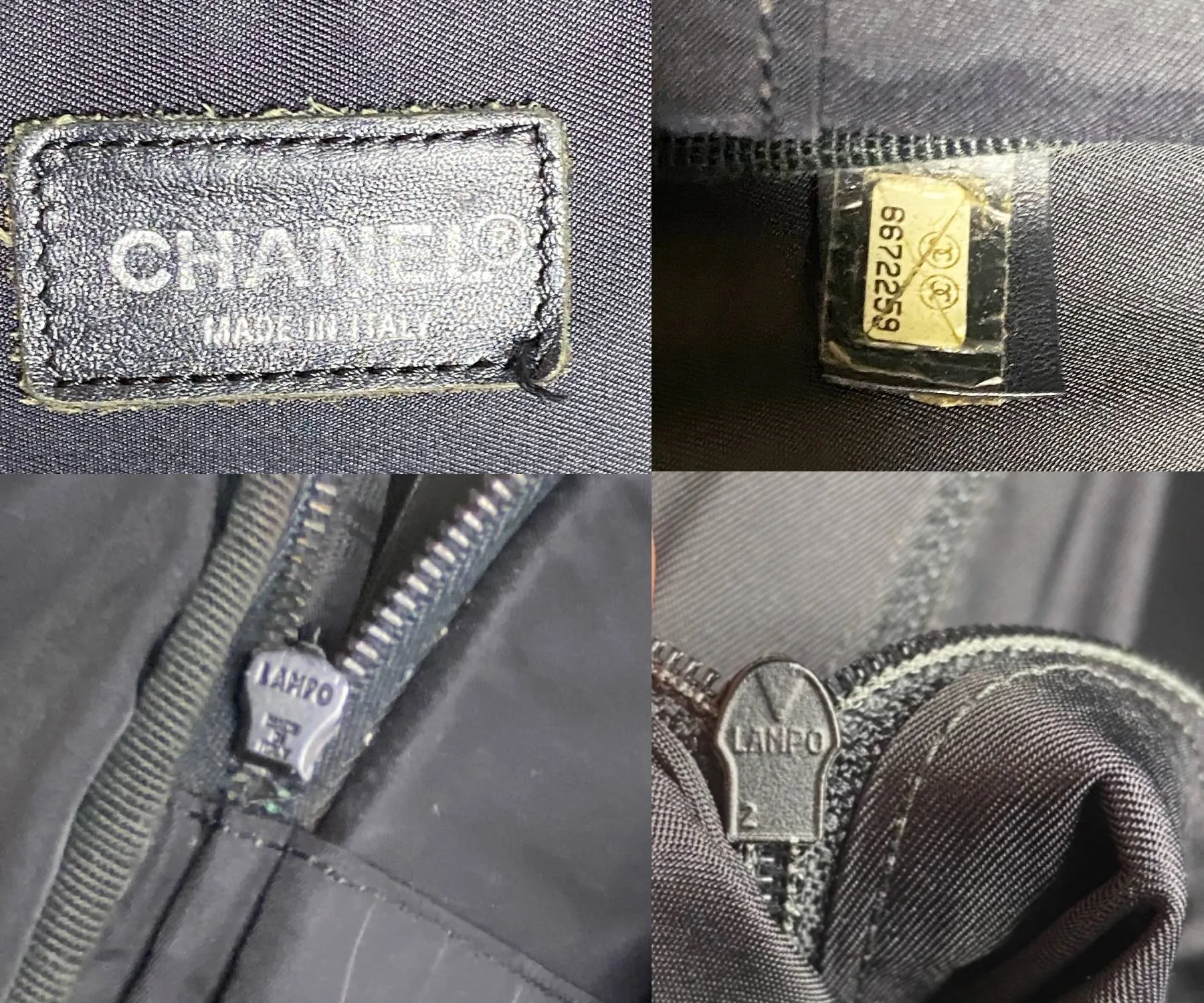 CHANEL Vintage Fabric Travel Handcarry Case Shoulder Bag