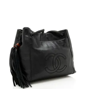 Chanel Vintage Leather CC Tassel Shoulder Bag (SHF-12835)