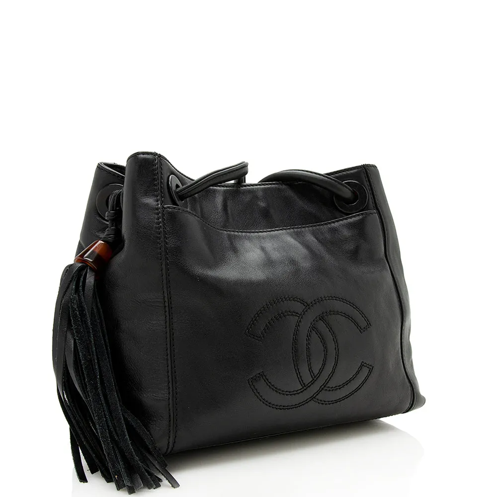 Chanel Vintage Leather CC Tassel Shoulder Bag (SHF-12835)