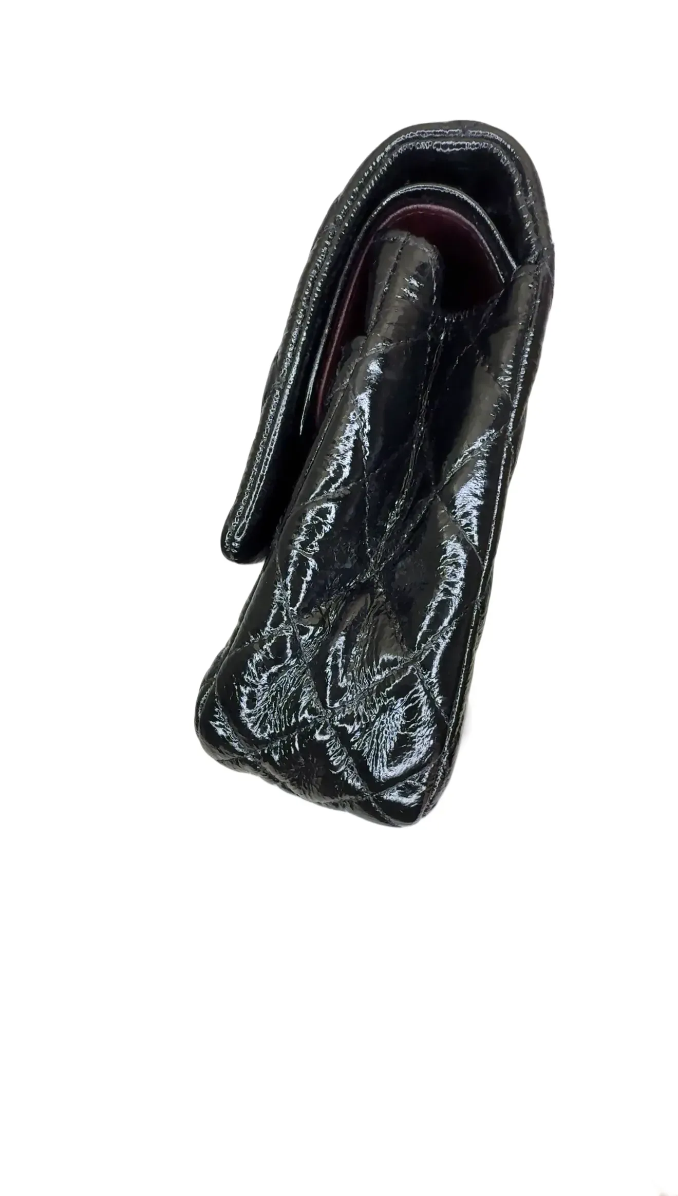 Chanel Vintage Patent Jumbo Classic Single Flap Shoulder Bag - Black Shoulder Bags B24-15 B24-15