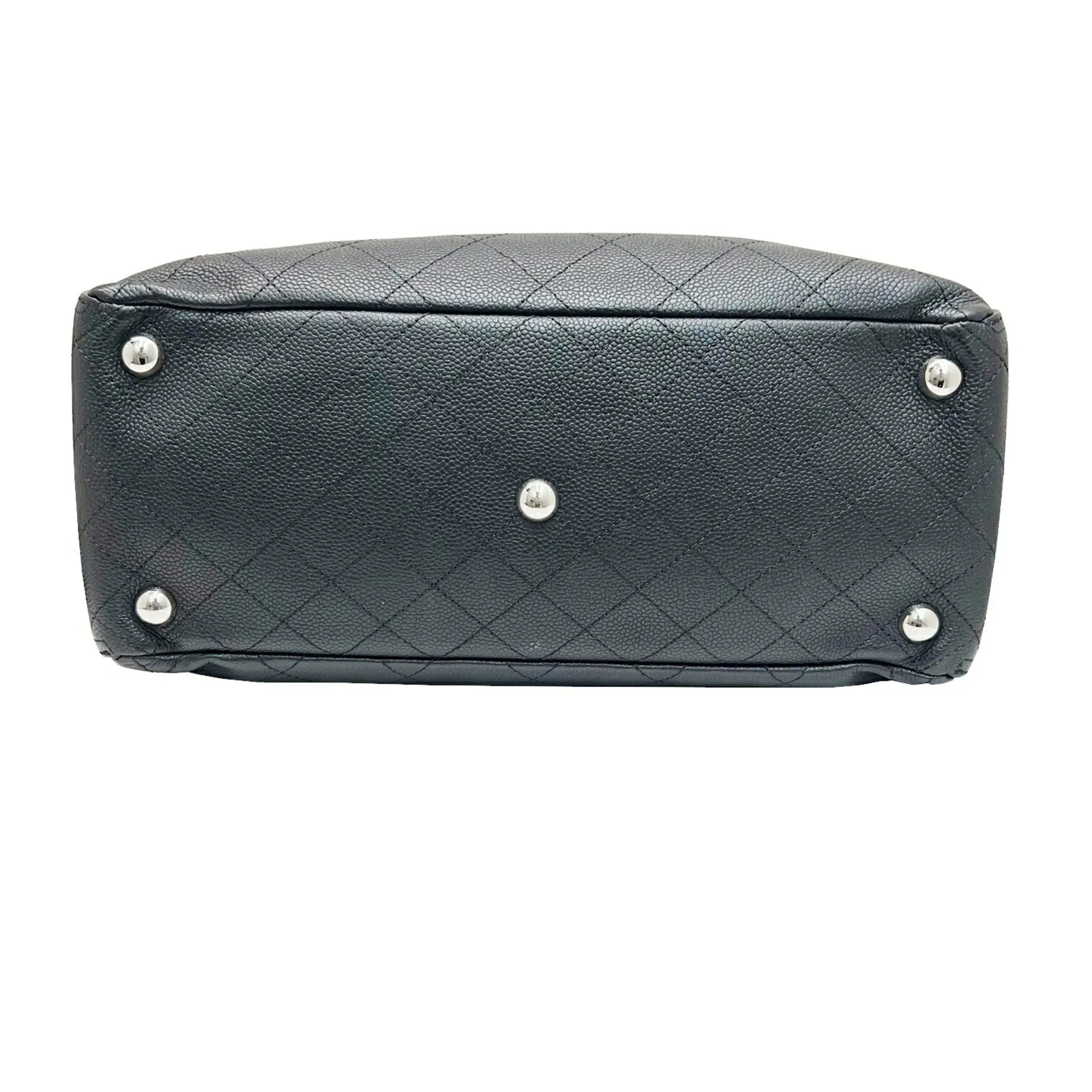 Chanel Wild Stitch Shoulder HandBag Chain Tote Caviar Skin Black No. 19 Women's