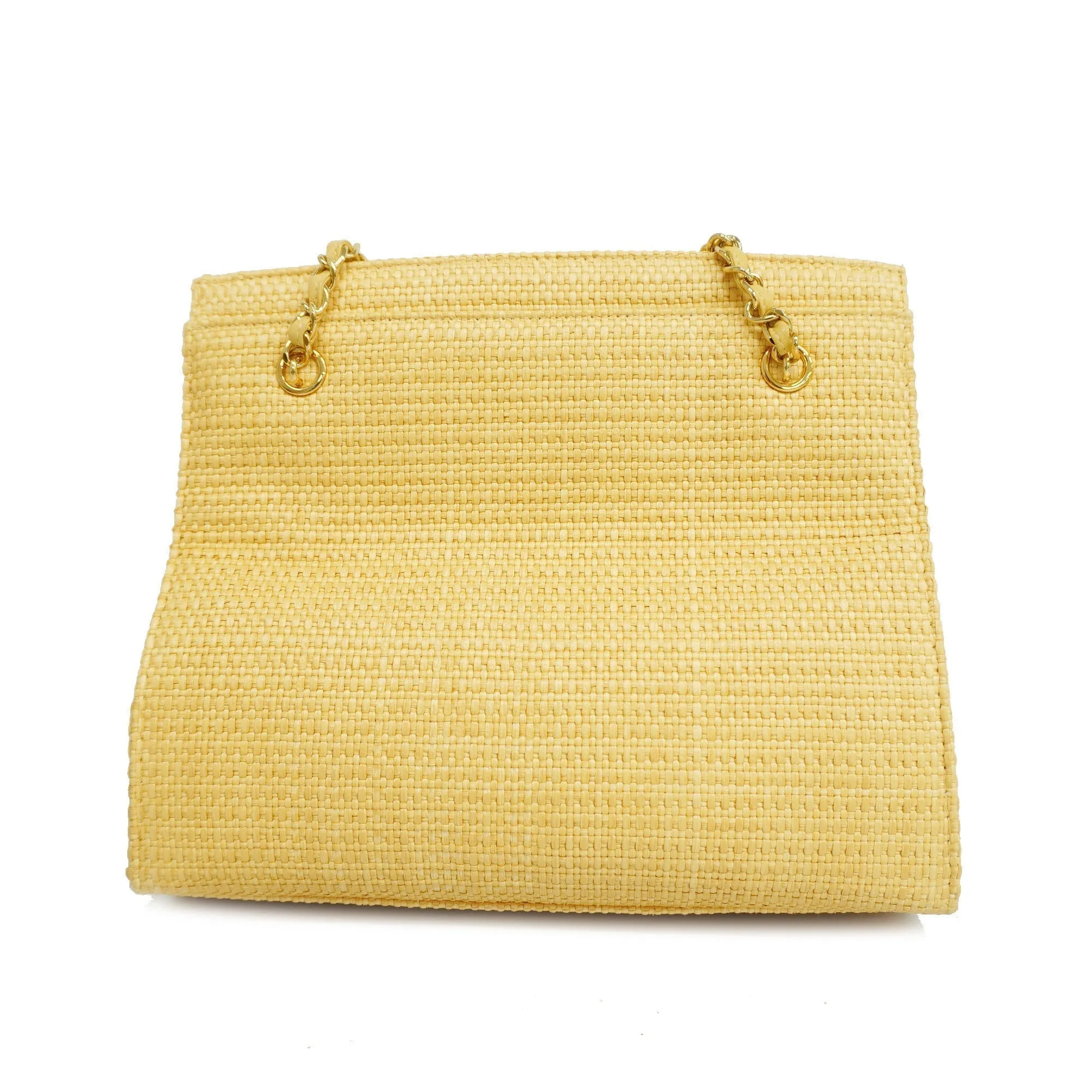 Chanel[3cc2368]   HandBag Chain Shoulder Straw Beige Gold metal