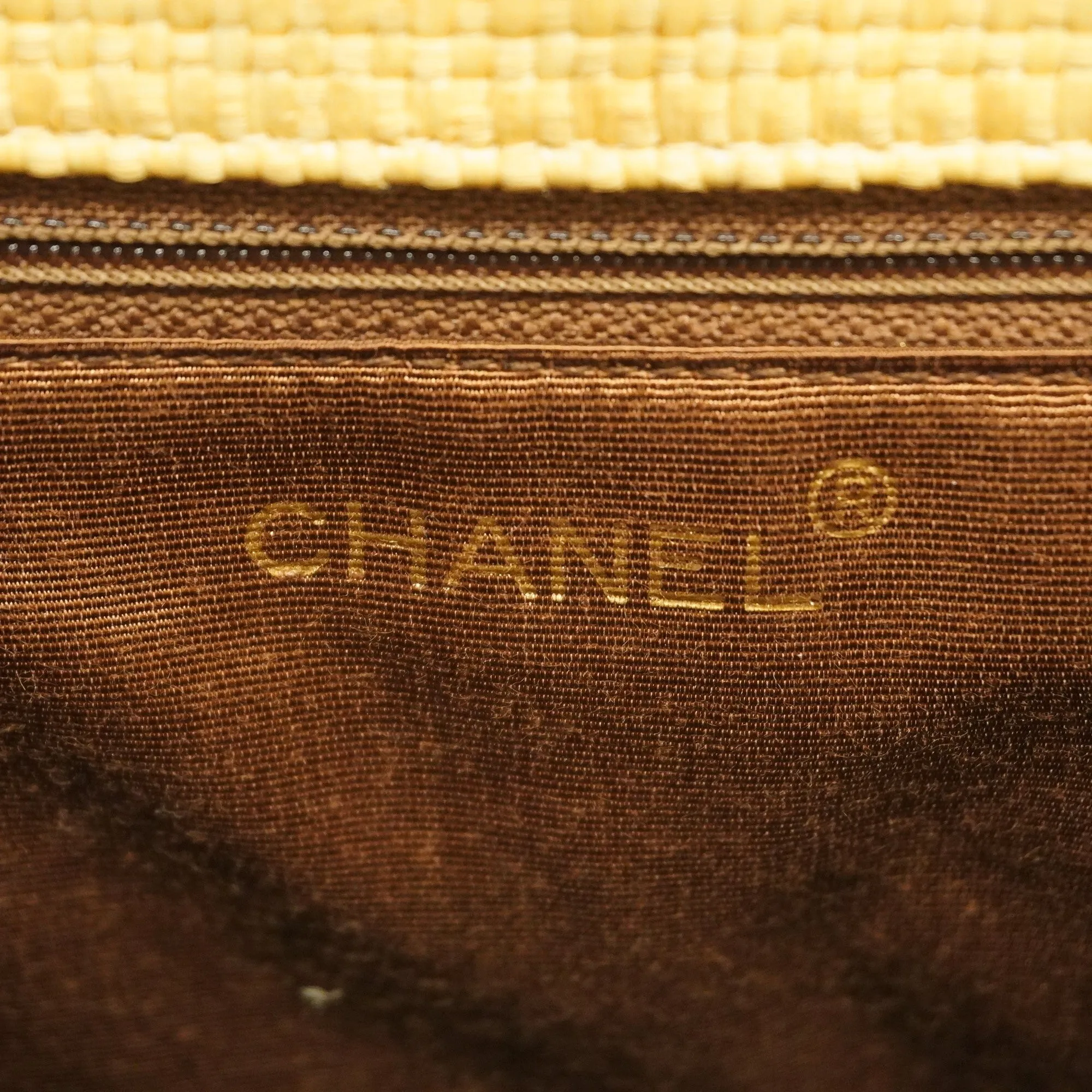 Chanel[3cc2368]   HandBag Chain Shoulder Straw Beige Gold metal