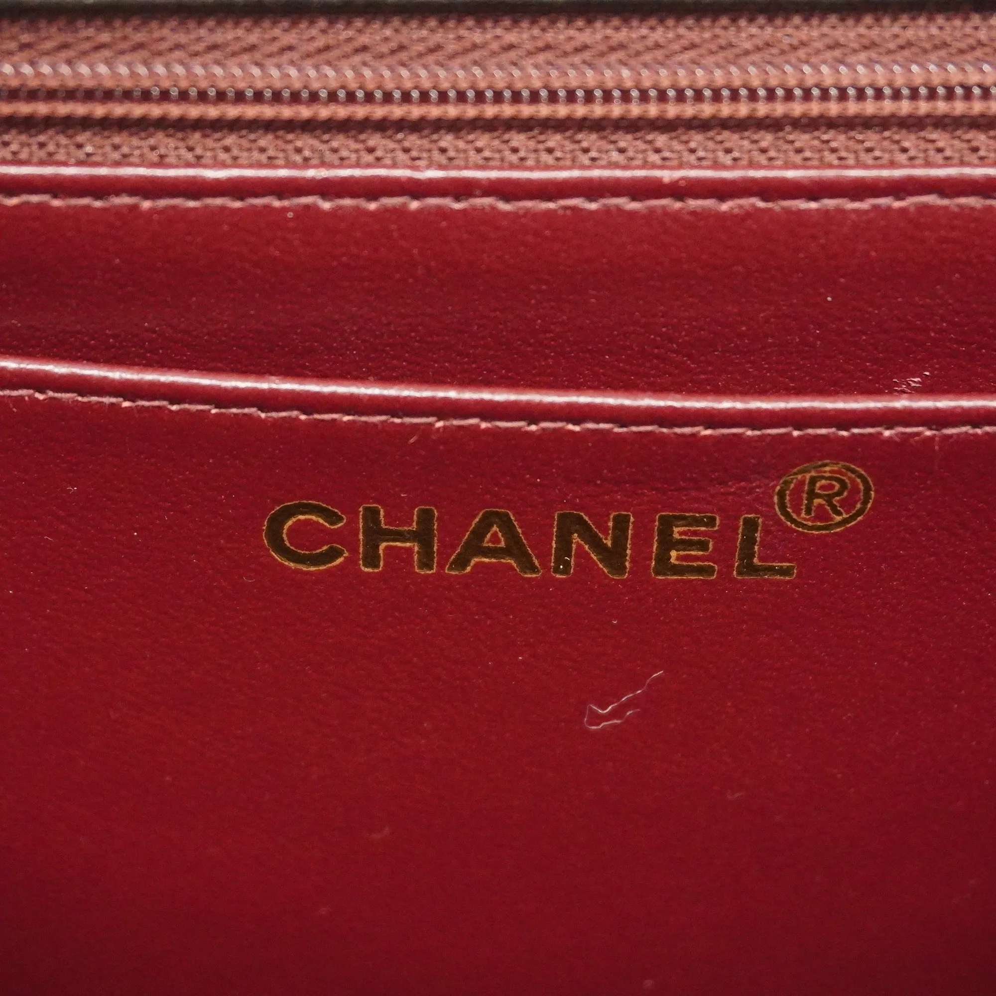 ChanelAuth  Big Matelasse W Chain Women's Leather Shoulder Bag Black