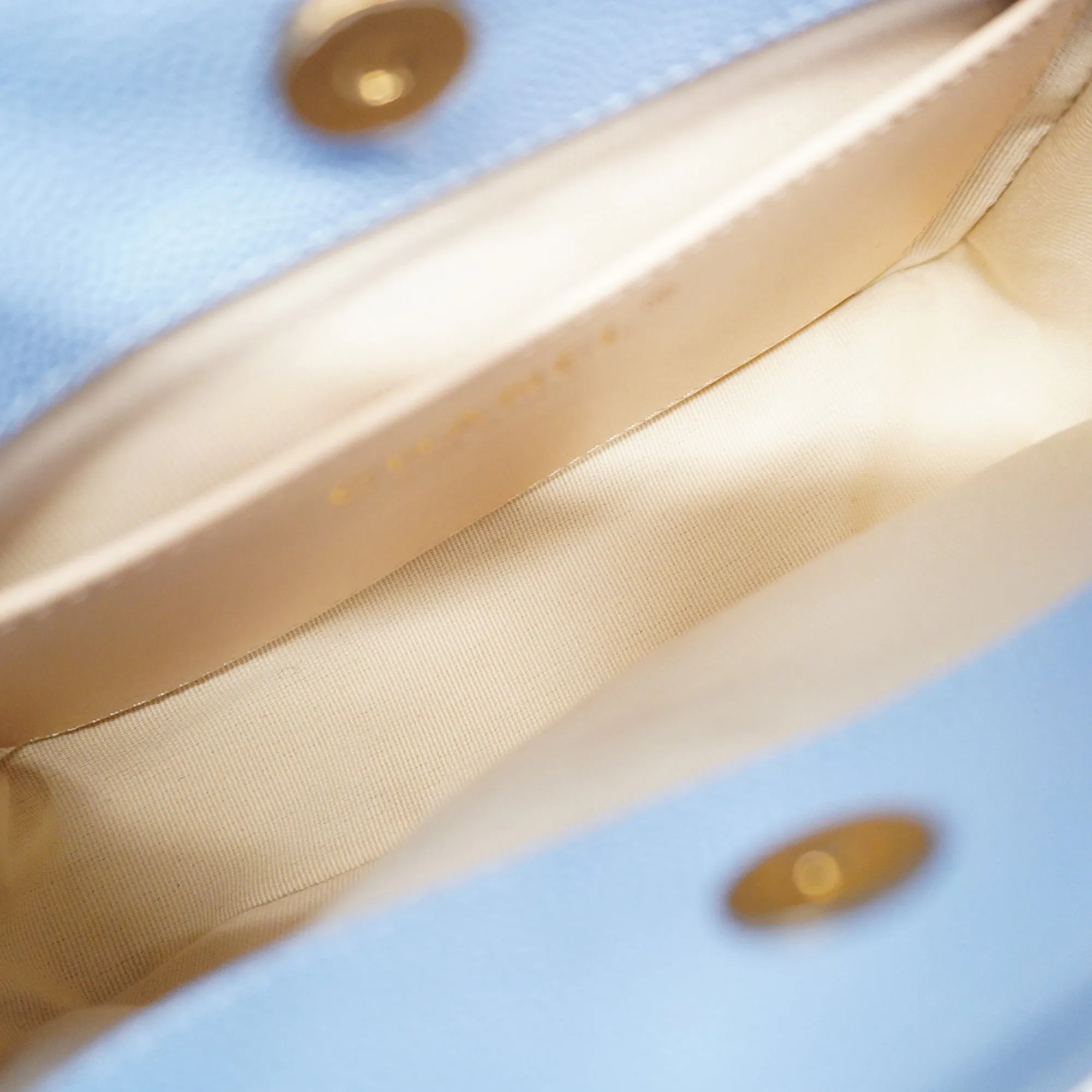 ChanelAuth  Matelasse Chain Shoulder Women's Caviar Leather Light Blue
