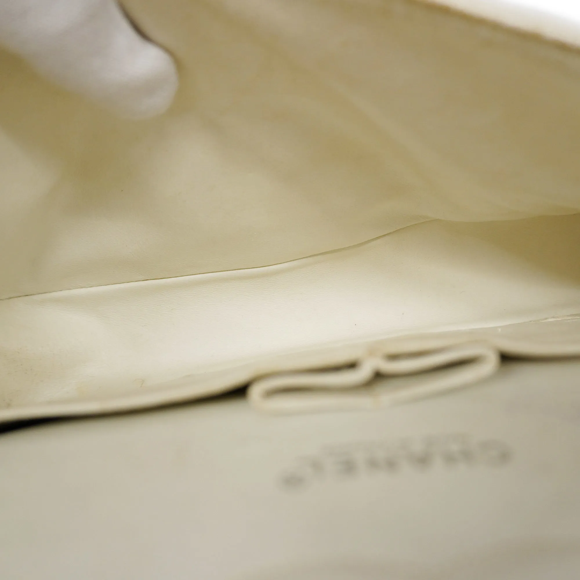 ChanelAuth  Matelasse W Flap W Chain Women's Caviar Leather Shoulder Bag White