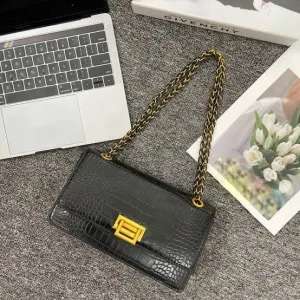 Charles & Keith Crocodile Everline Braided-Strap Shoulder Bag - Black