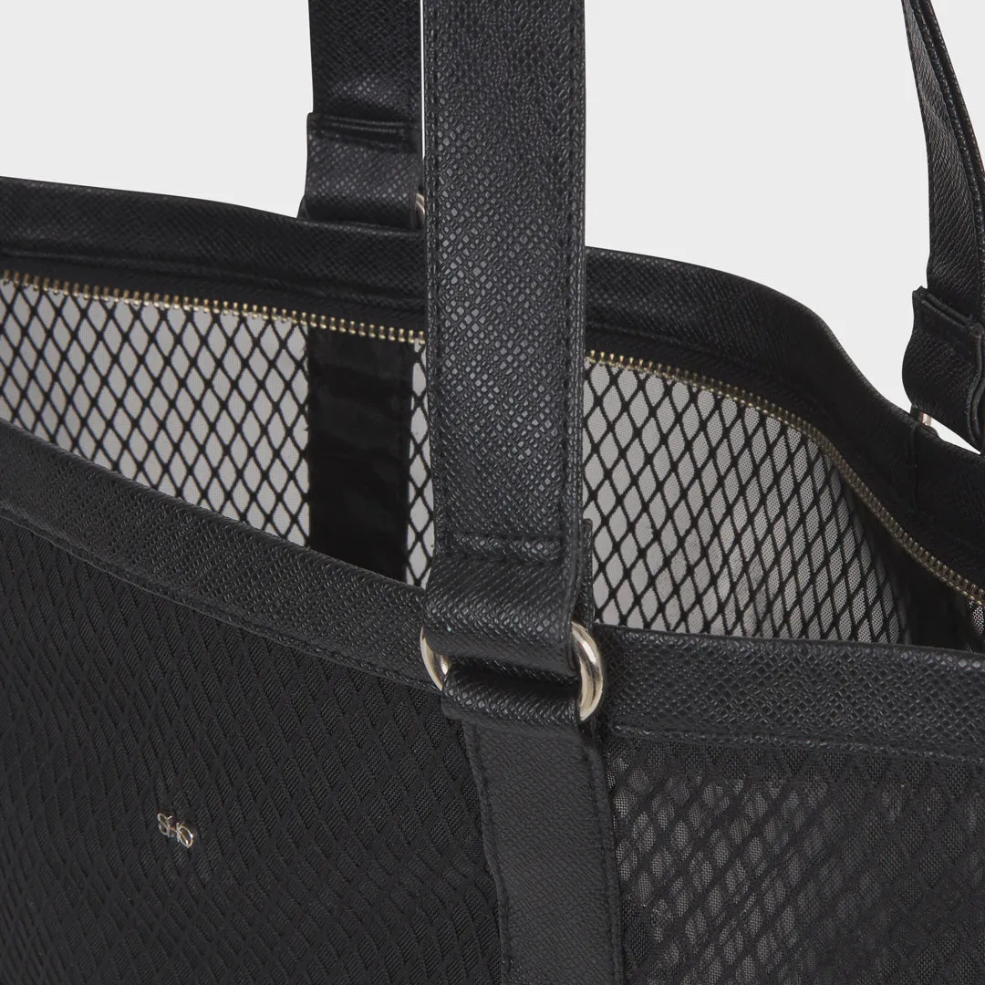 CHICAGO MESH SHOULDER BAG BLACK