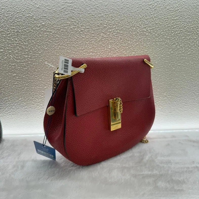 Chloe Drew Red Leather Shoulder Bag