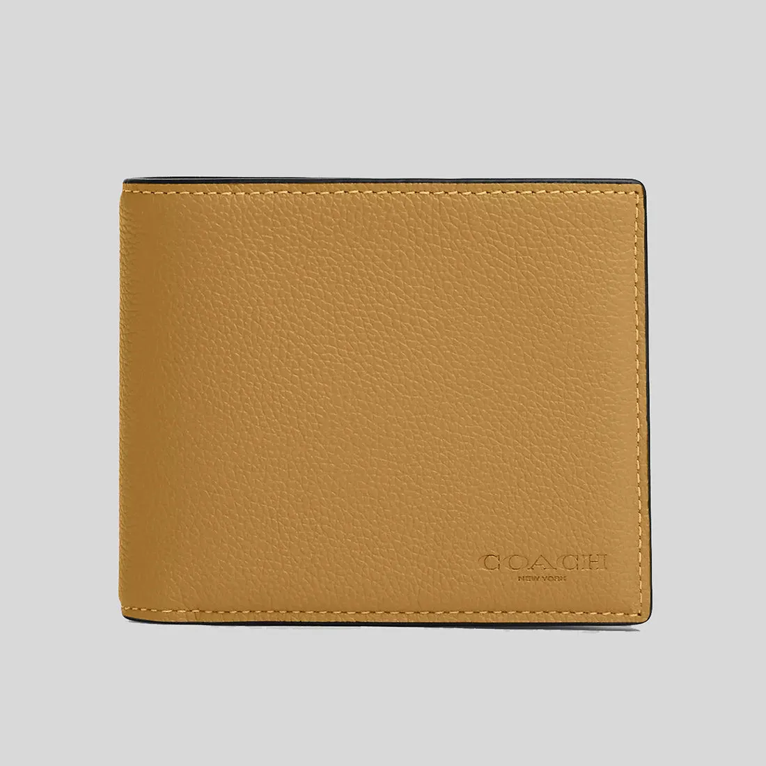 COACH Compact ID Wallet In Sport Calf Leather Flax 74991
