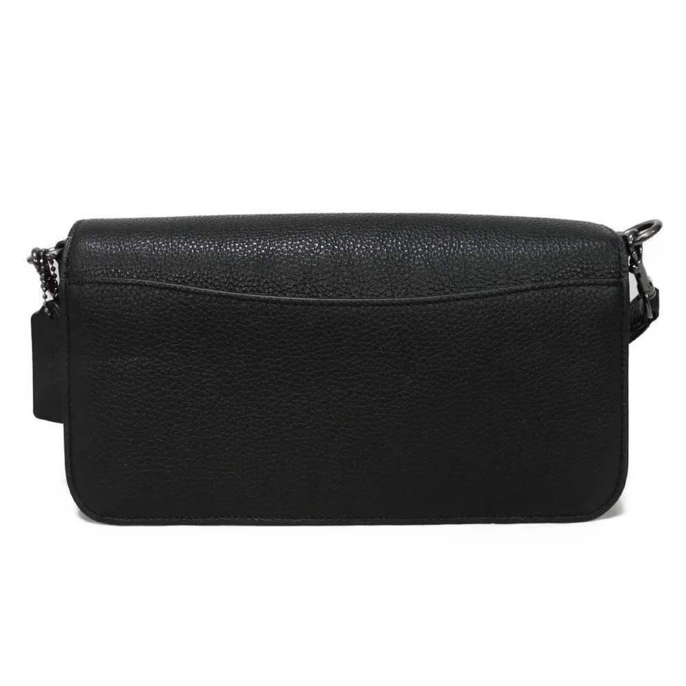 COACH Shoulder Bag CE562 Refined pebble leather x snake embossed leather black Horse and carriage Morgan