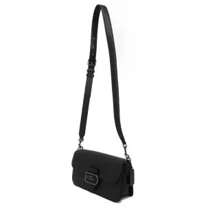 COACH Shoulder Bag CE562 Refined pebble leather x snake embossed leather black Horse and carriage Morgan