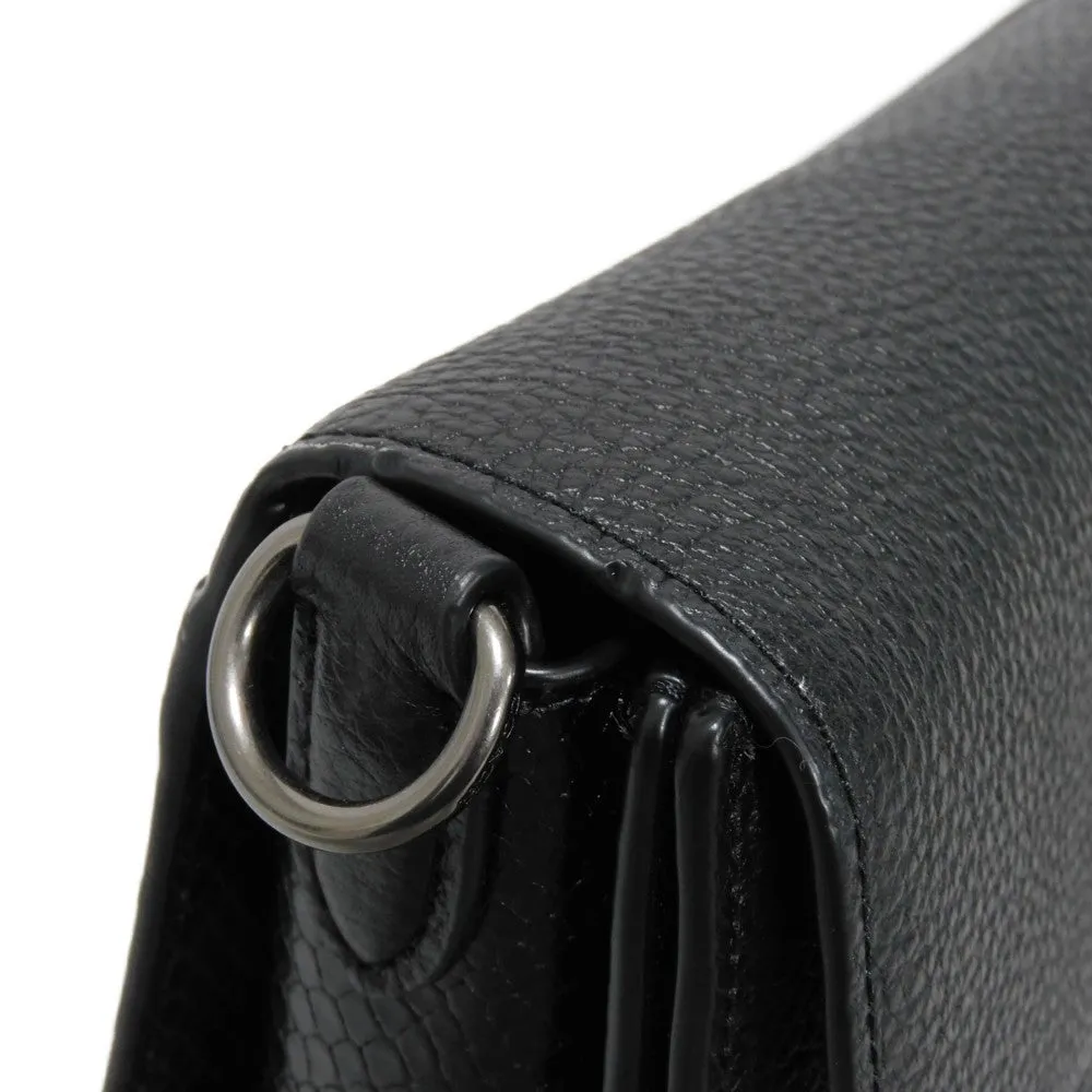 COACH Shoulder Bag CE562 Refined pebble leather x snake embossed leather black Horse and carriage Morgan