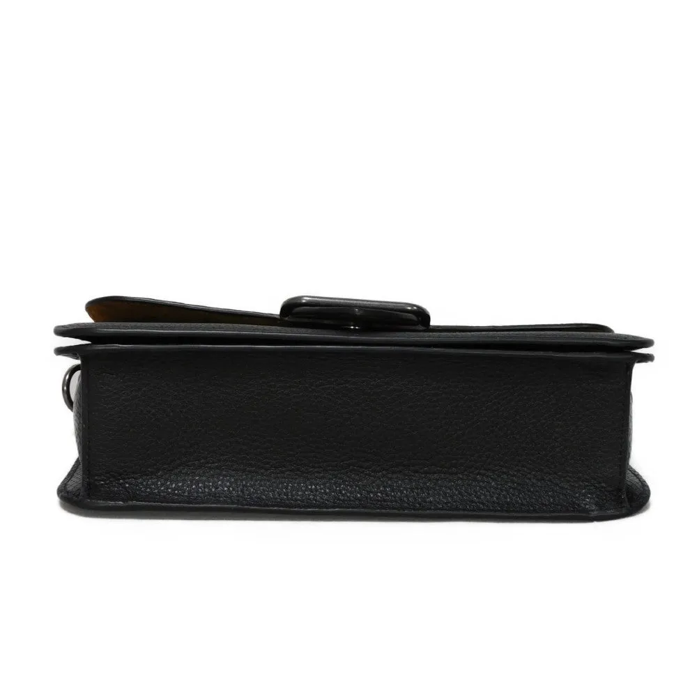 COACH Shoulder Bag CE562 Refined pebble leather x snake embossed leather black Horse and carriage Morgan