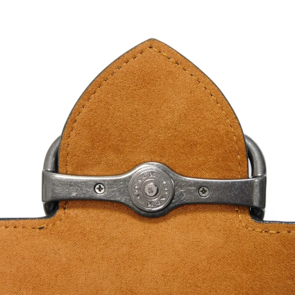 COACH Shoulder Bag CE562 Refined pebble leather x snake embossed leather black Horse and carriage Morgan