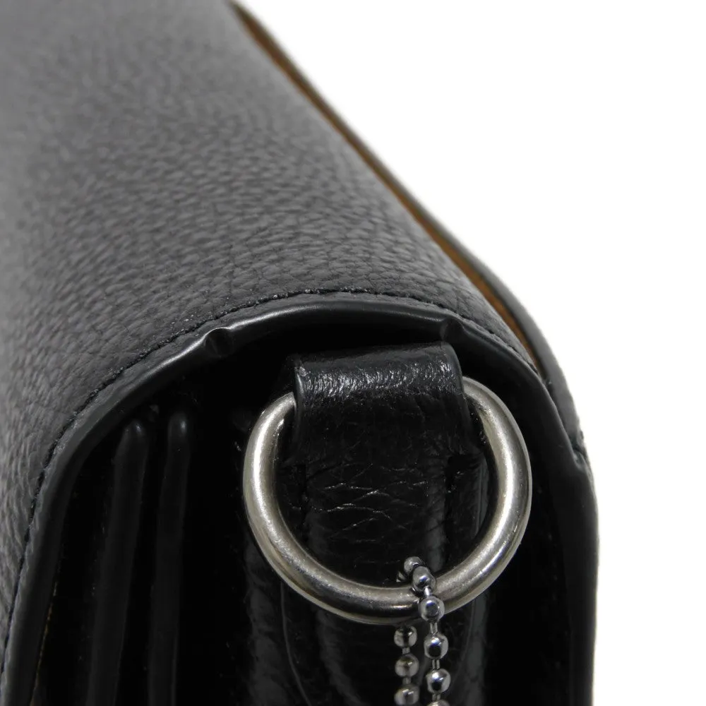 COACH Shoulder Bag CE562 Refined pebble leather x snake embossed leather black Horse and carriage Morgan