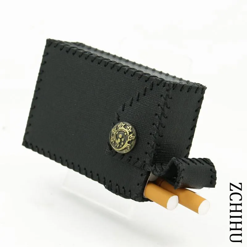 Cool Handmade Leather Mens Black Cigarette Holder Case for Men