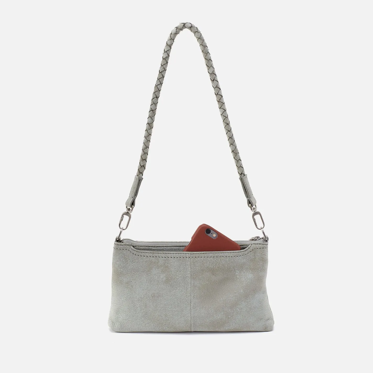 Darcy Crossbody In Buffed Leather - Misty Harbor