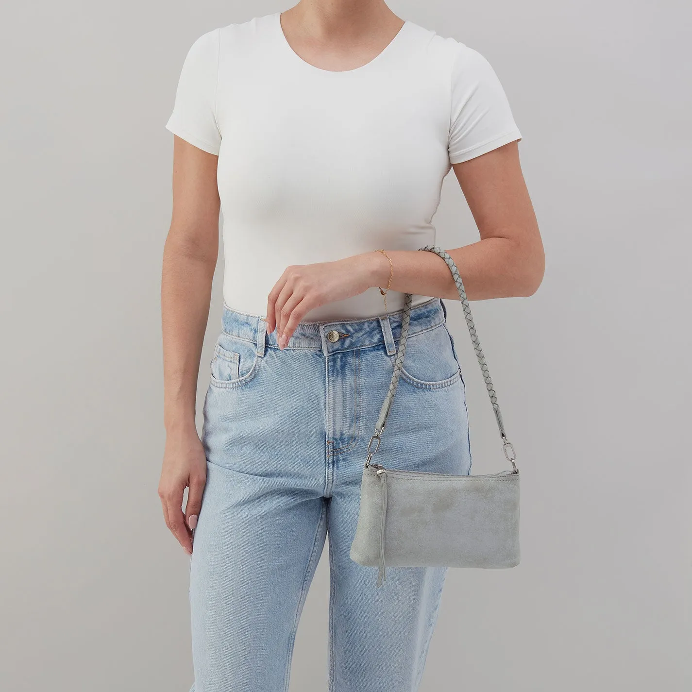 Darcy Crossbody In Buffed Leather - Misty Harbor