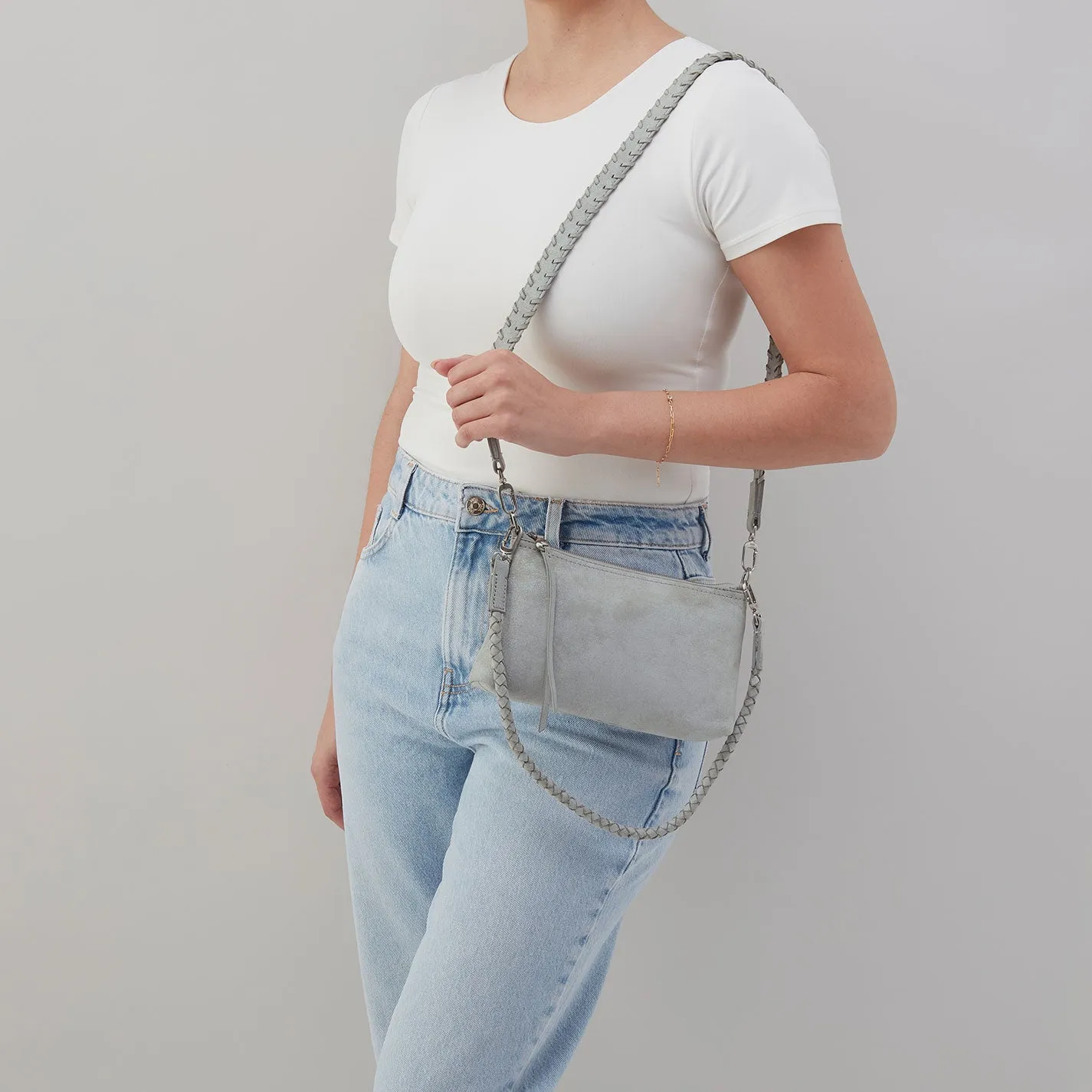 Darcy Crossbody In Buffed Leather - Misty Harbor