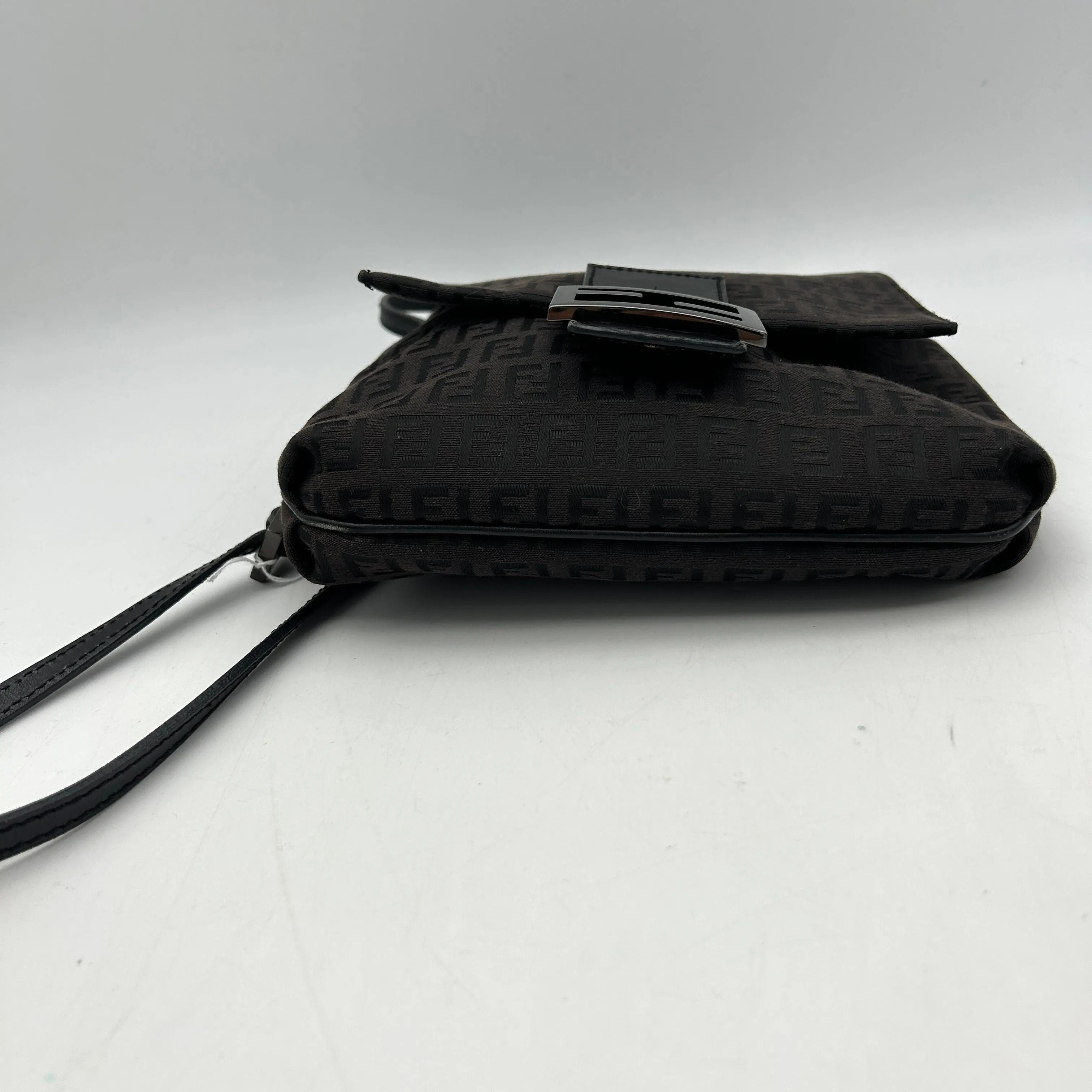 Fendi Mamma Baguette Black Canvas Shoulder Bag AF546