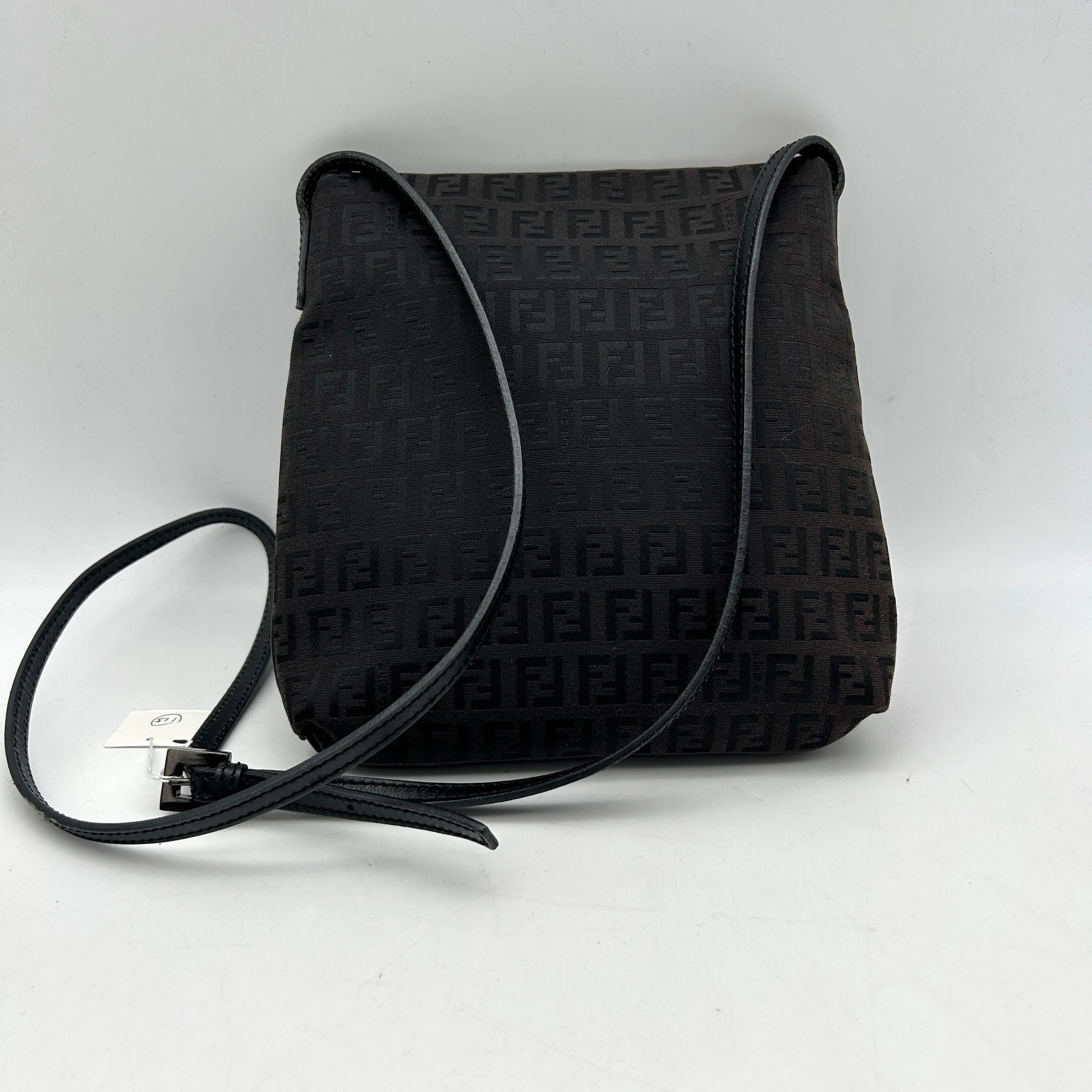 Fendi Mamma Baguette Black Canvas Shoulder Bag AF546