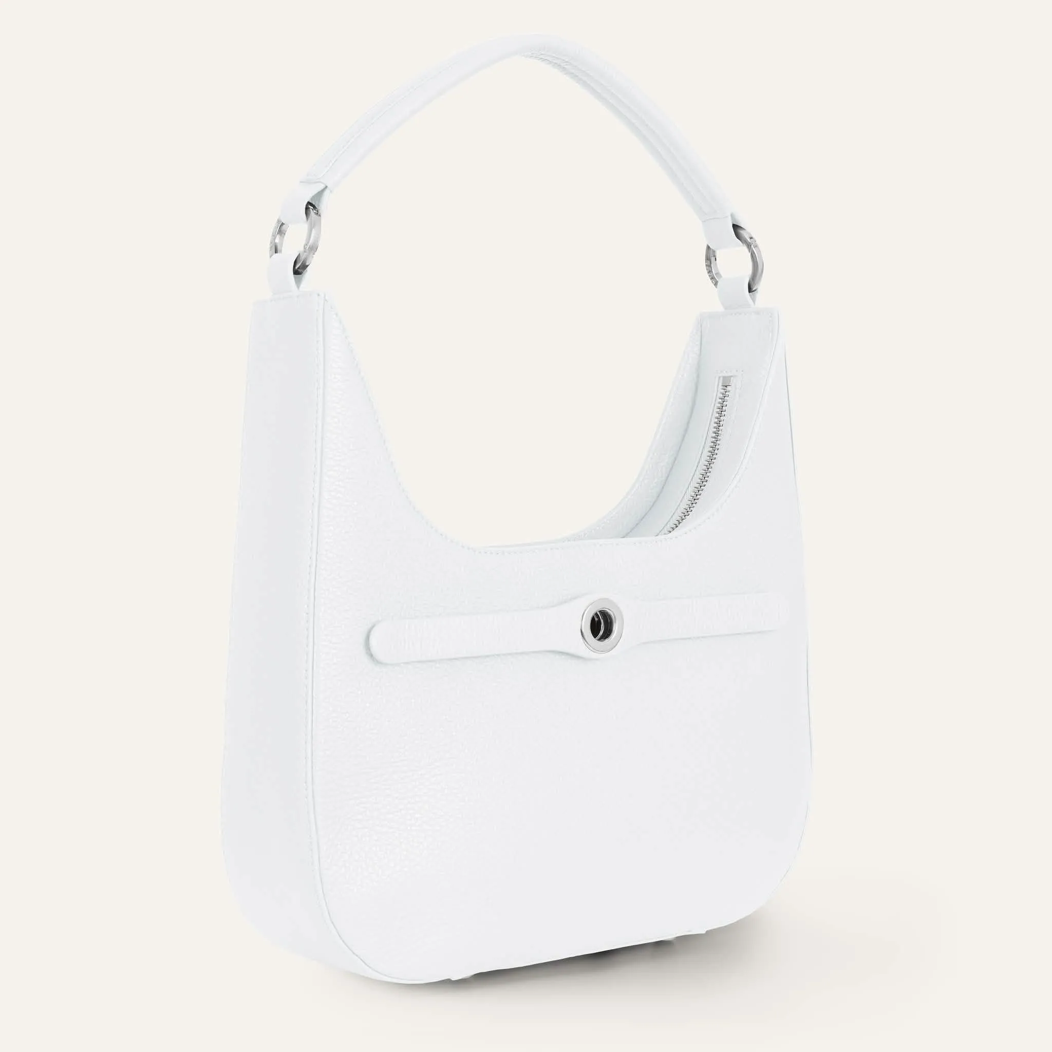 Florence Shoulder Bag | White with Silver hardware