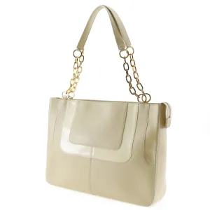 Gianni Versace Shoulder Bag Calfskin beige ChainShoulder Women Used