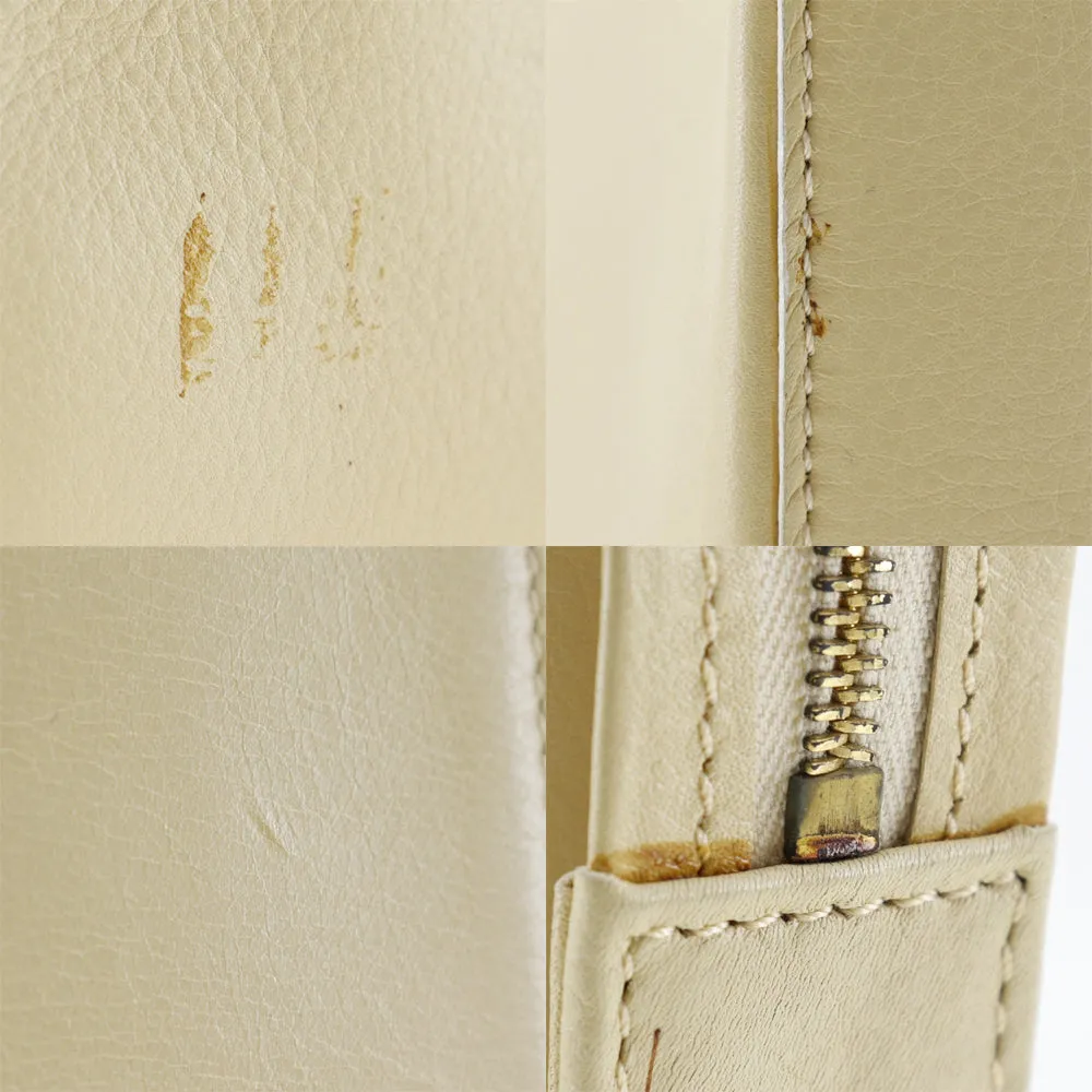 Gianni Versace Shoulder Bag Calfskin beige ChainShoulder Women Used