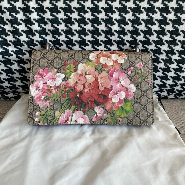 Gucci Dionysus Beige GG Blooms Canvas Shoulder Bag