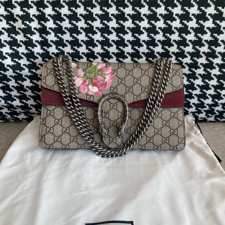 Gucci Dionysus Beige GG Blooms Canvas Shoulder Bag