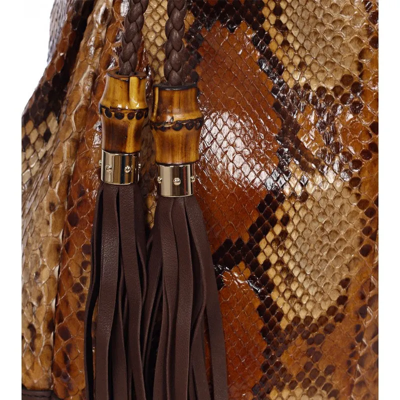Gucci ??Eva?? Brown & tan large snakeskin handbag