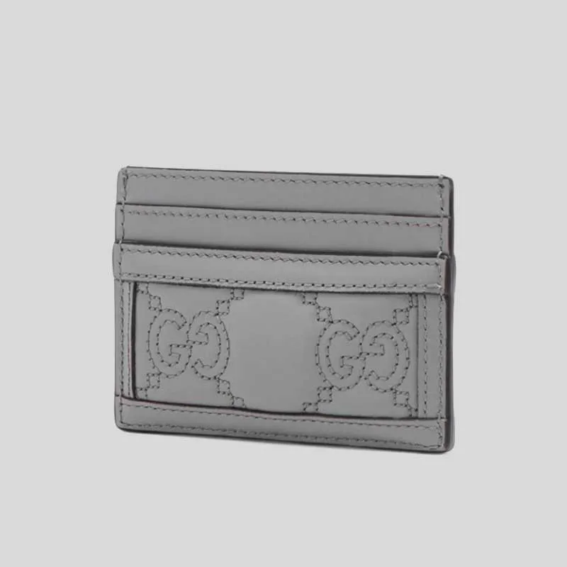 GUCCI GG MATELASS?? Card Case Grey 723790