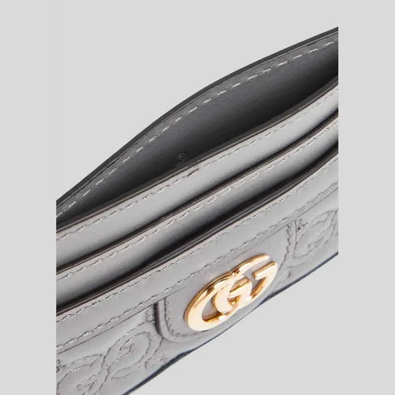 GUCCI GG MATELASS?? Card Case Grey 723790