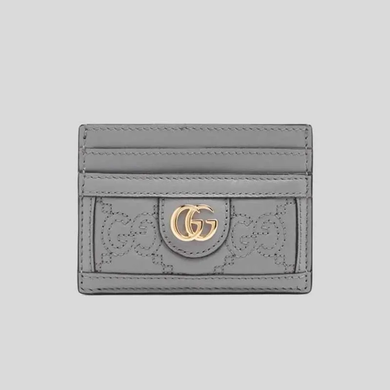 GUCCI GG MATELASS?? Card Case Grey 723790