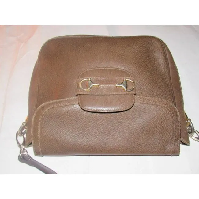 Gucci Horsebit W Envelope Top Clasp Brown Leather Shoulder Bag