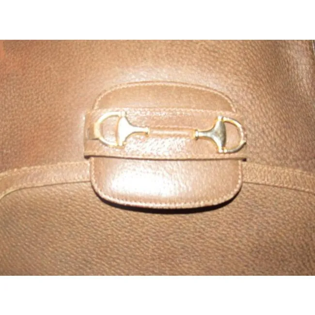 Gucci Horsebit W Envelope Top Clasp Brown Leather Shoulder Bag